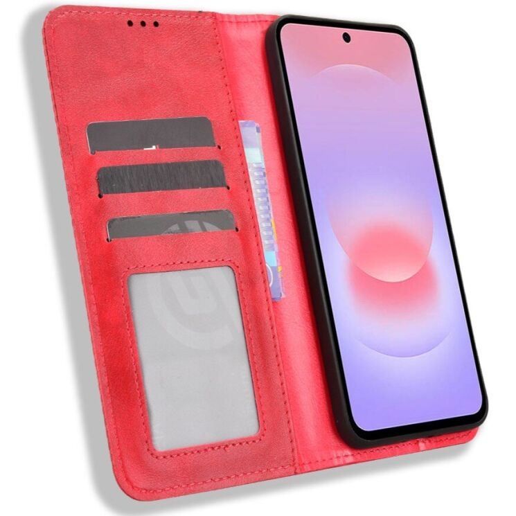 Чехол-книжка Deexe Retro Style для Samsung Galaxy A57 (A576) - Red: фото 4 из 19