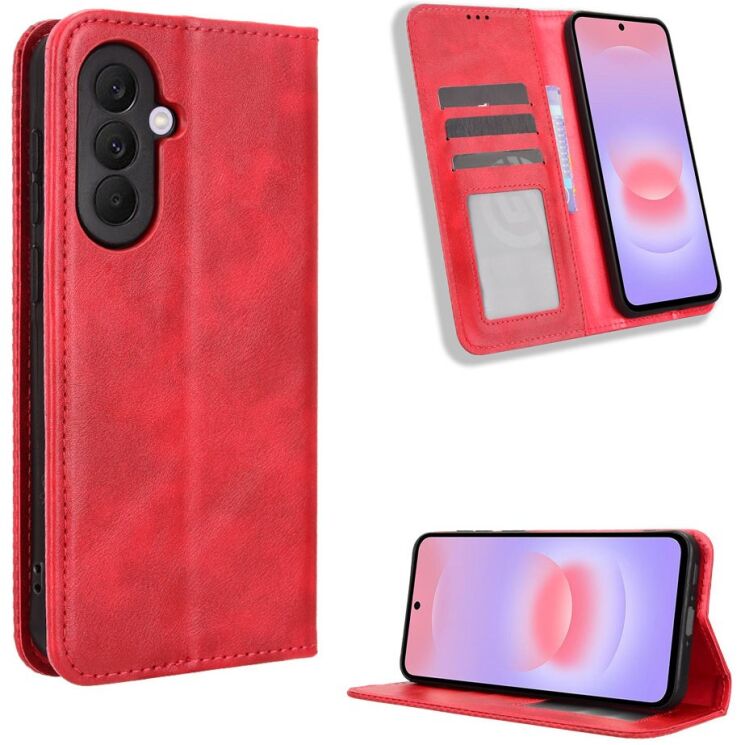 Чехол-книжка Deexe Retro Style для Samsung Galaxy A57 (A576) - Red: фото 1 из 19