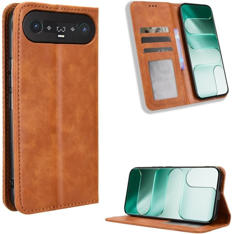 Чехол-книжка Deexe Retro Style для TECNO Camon Slim - Brown (433002Z) Чехол-книжка Deexe Retro Style для TECNO Camon Slim - Brown: фото 1 из 17