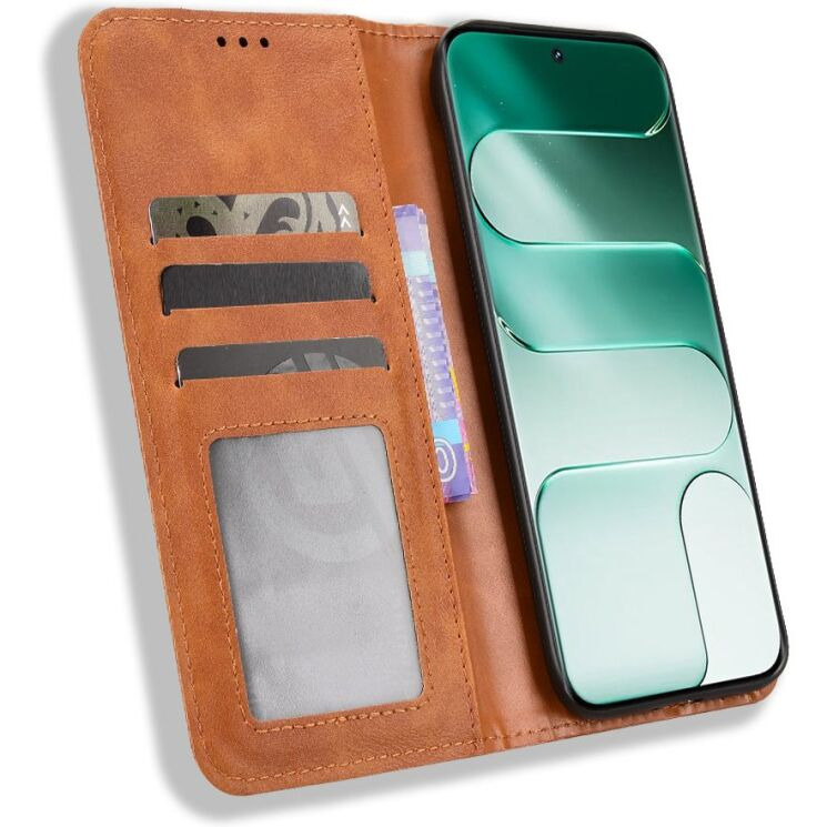Чехол-книжка Deexe Retro Style для TECNO Camon Slim - Brown (433002Z) Чехол-книжка Deexe Retro Style для TECNO Camon Slim - Brown: фото 4 из 17