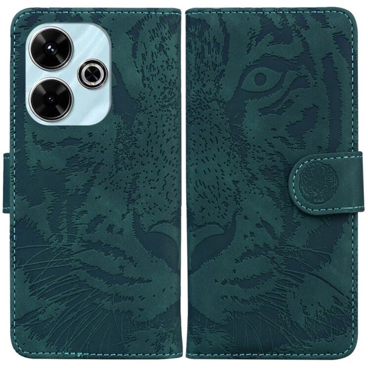 Чехол-книжка Deexe Tiger для Xiaomi Redmi 13 - Green: фото 1 из 7