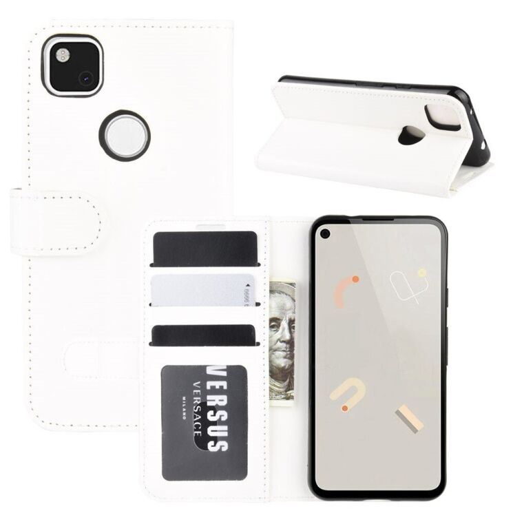 Классический чехол-книжка Deexe Wallet Style для Google Pixel 4A - White: фото 2 из 8