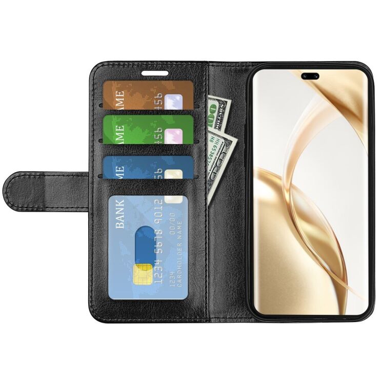 Чехол-книжка Deexe Wallet Style для Honor 200 Pro - Black: фото 2 из 7