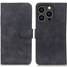Чохол-книжка KHAZNEH Retro Wallet для Apple iPhone 16 Pro Max - Black: фото 1 з 9