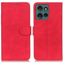 Чехол-книжка KHAZNEH Retro Wallet для Motorola Edge 50 - Red: фото 1 из 8