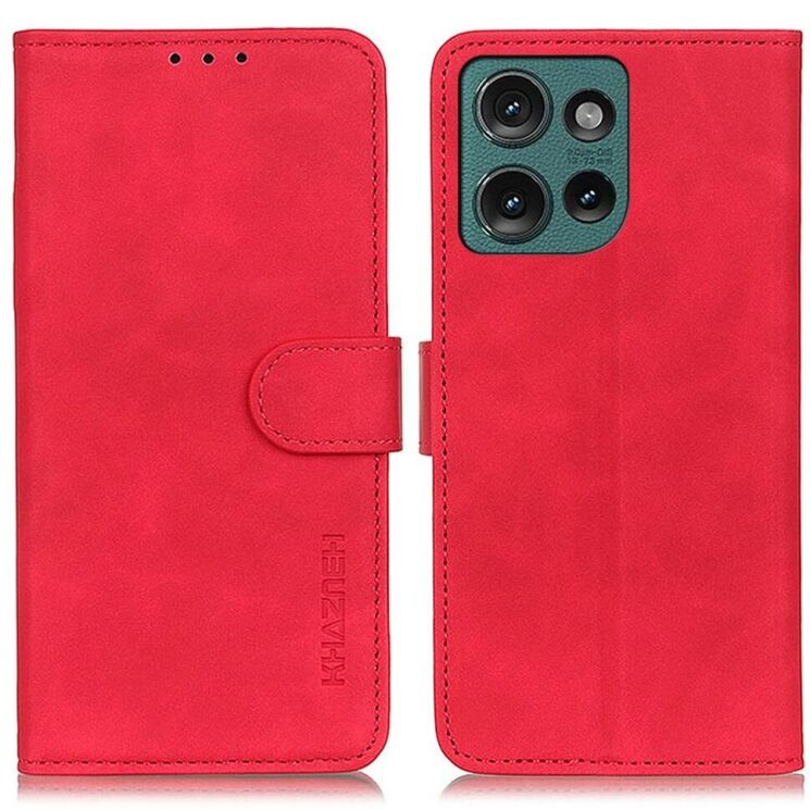Чехол-книжка KHAZNEH Retro Wallet для Motorola Edge 50 - Red: фото 1 из 8