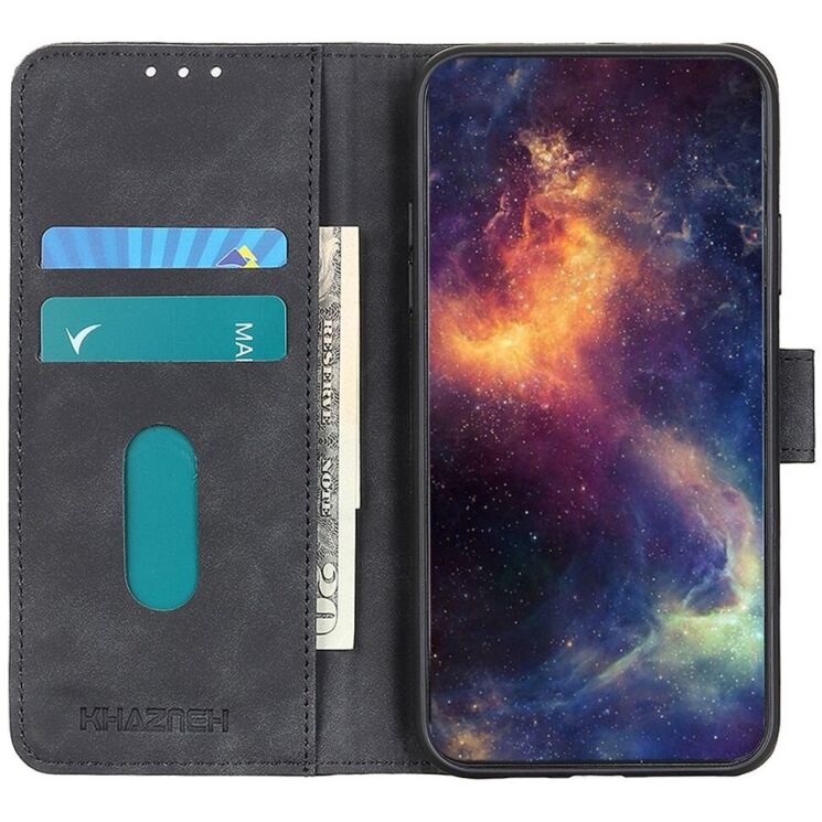 Чехол-книжка KHAZNEH Retro Wallet для Xiaomi Redmi Note 14 4G - Black: фото 3 из 8