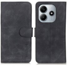 Чехол-книжка KHAZNEH Retro Wallet для Xiaomi Redmi Note 14 4G - Black: фото 1 из 8