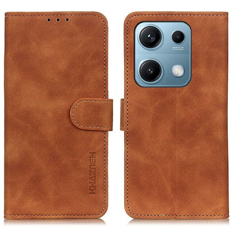 Чехол-книжка KHAZNEH Retro Wallet для Xiaomi Redmi Note 14S - Brown: фото 1 из 8