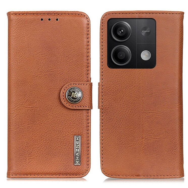 Чехол-книжка KHAZNEH Wallet Cover для Xiaomi Redmi Note 13 5G - Brown: фото 1 из 8