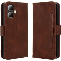 Чехол-книжка с карманами Deexe Wallet Stand для Infinix Smart 20 - Brown: фото 1 из 15
