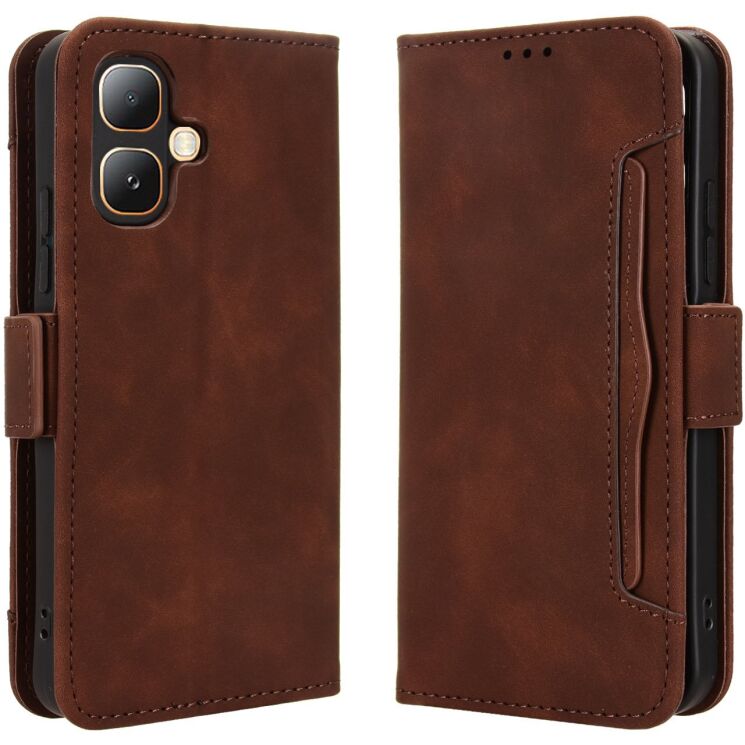 Чехол-книжка с карманами Deexe Wallet Stand для Infinix Smart 20 - Brown (411201Z) Чехол-книжка с карманами Deexe Wallet Stand для Infinix Smart 20 - Brown: фото 1 из 15