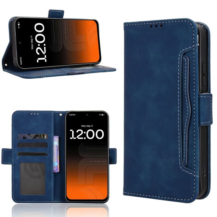 Чехол-книжка с карманами Deexe Wallet Stand для TECNO Pova 8 - Blue (432304L) Чехол-книжка с карманами Deexe Wallet Stand для TECNO Pova 8 - Blue: фото 7 из 16