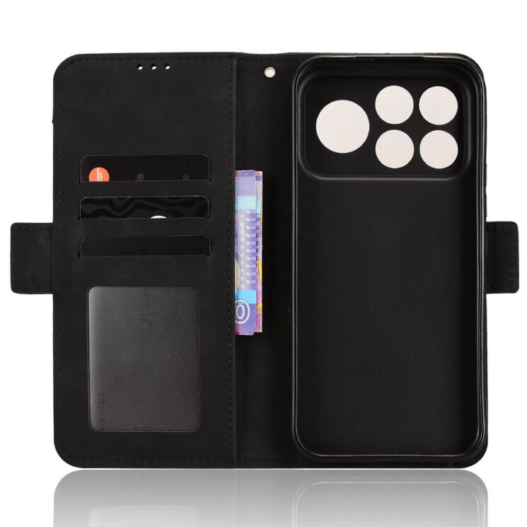 Чехол-книжка с карманами Deexe Wallet Stand для Xiaomi Poco F9 Ultra - Black: фото 4 из 17