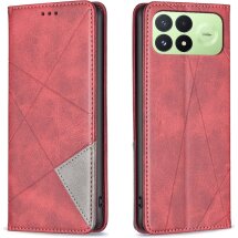 Чехол-книжка с карманами UniCase Geometric Pattern для Xiaomi Poco F8 Pro - Red: фото 1 из 9