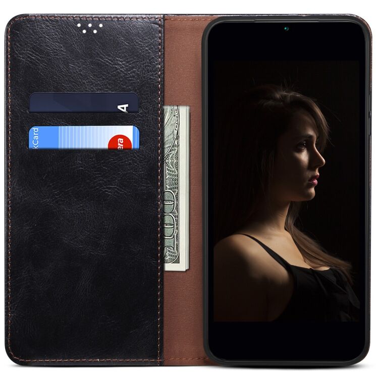 Чехол-книжка с карманами UniCase Leather Wallet для Samsung Galaxy A37 (A376) - Black: фото 2 из 8