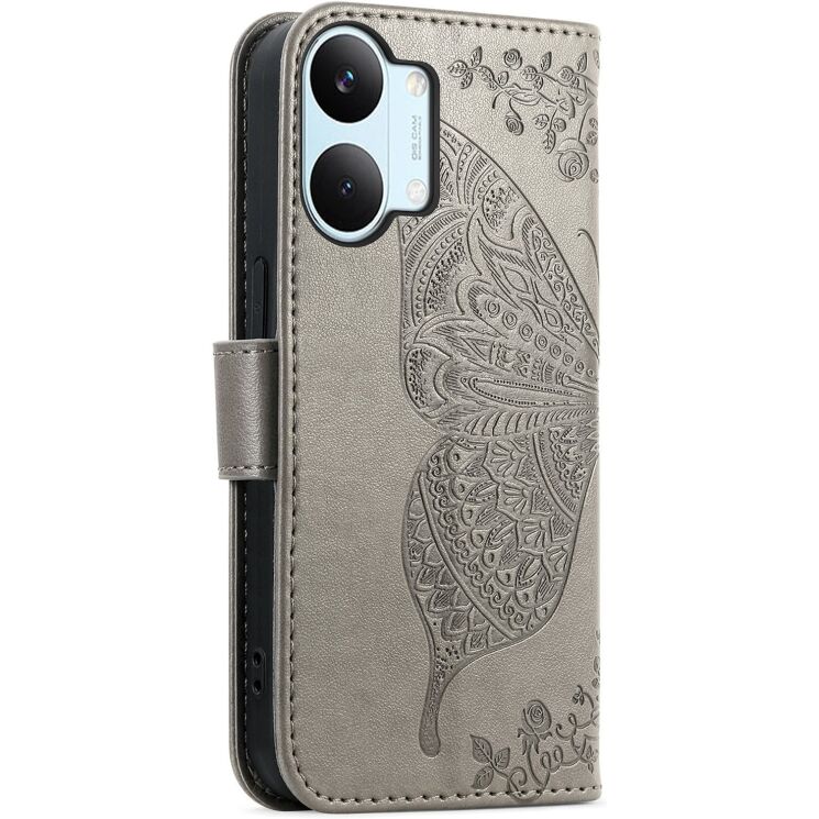 Чехол-книжка с рисунком UniCase Butterfly Pattern для Xiaomi Poco X8 Pro Max - Grey: фото 6 из 10