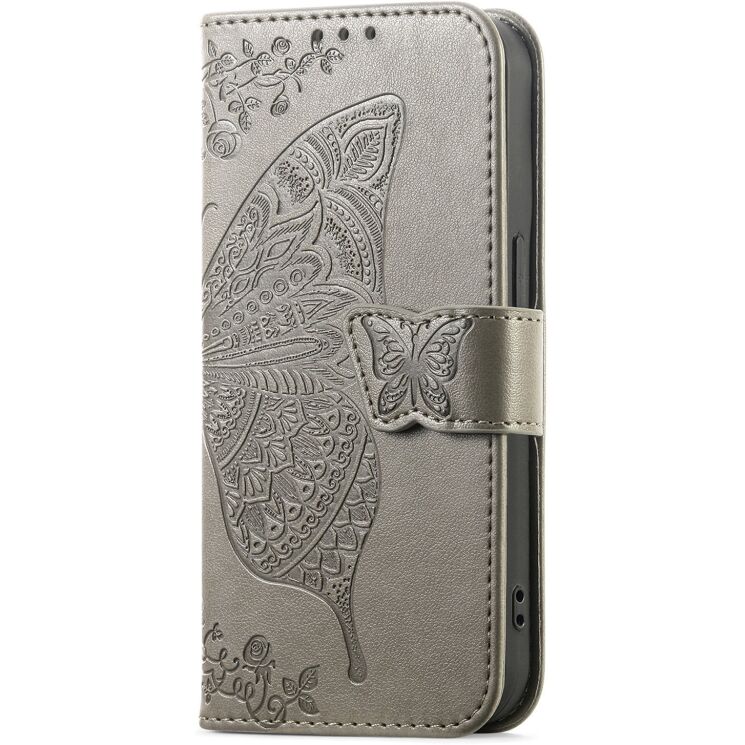 Чехол-книжка с рисунком UniCase Butterfly Pattern для Xiaomi Poco X8 Pro Max - Grey: фото 5 из 10