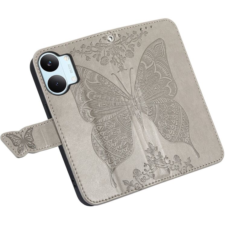 Чехол-книжка с рисунком UniCase Butterfly Pattern для Xiaomi Poco X8 Pro Max - Grey: фото 3 из 10