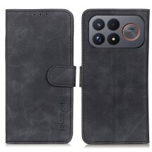 Чехол-книжка с застежкой KHAZNEH Retro Wallet для Xiaomi Poco F9 Ultra - Black: фото 1 из 9
