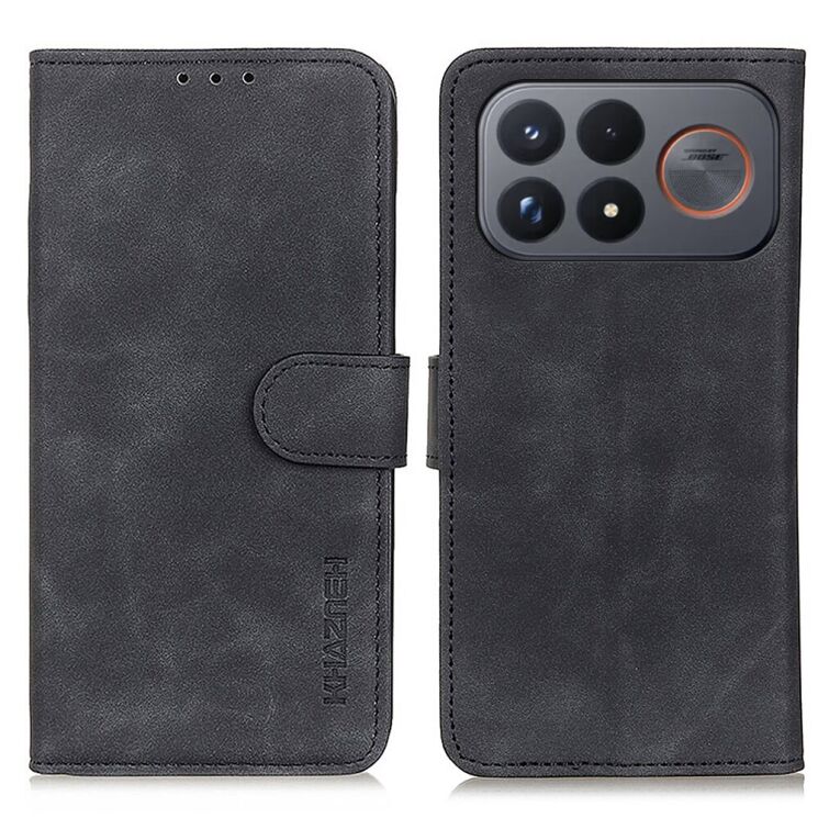 Чехол-книжка с застежкой KHAZNEH Retro Wallet для Xiaomi Poco F9 Ultra - Black: фото 1 из 9