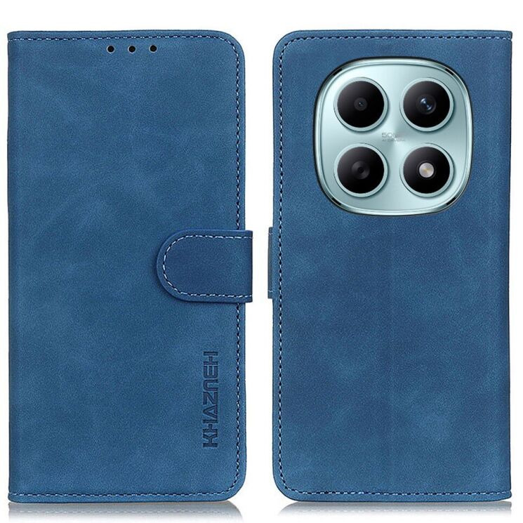 Чехол-книжка с застежкой KHAZNEH Retro Wallet для Xiaomi Redmi Note 15 5G / Poco M8 5G - Blue: фото 1 из 8