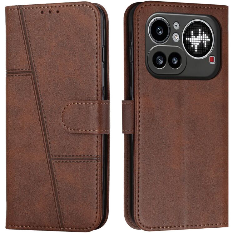 Чехол-книжка с застежкой UniCase Jet Cover для Nothing Phone (4a) Pro - Brown: фото 1 из 11
