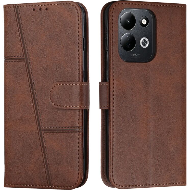 Чохол-книжка з застібкою UniCase Jet Cover для Xiaomi Poco C95 Pro - Brown: фото 1 з 10
