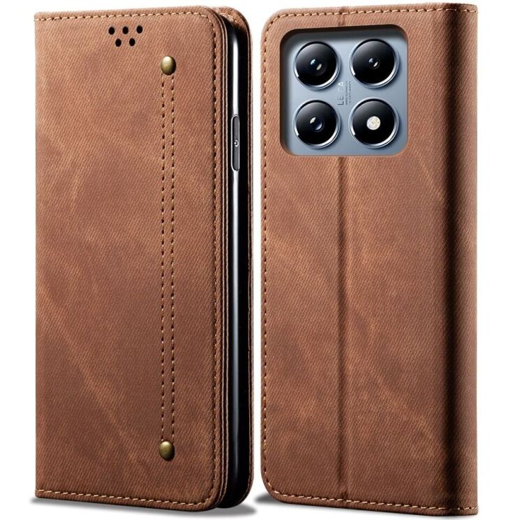 Чехол-книжка UniCase Jeans Wallet для Xiaomi 14T Pro - Coffee: фото 1 из 6