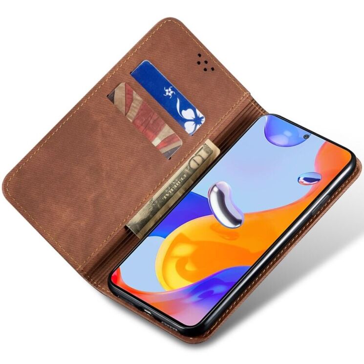Чохол-книжка UniCase Jeans Wallet для Xiaomi Redmi Note 14 Pro 5G / Poco X7 - Coffee: фото 2 з 6