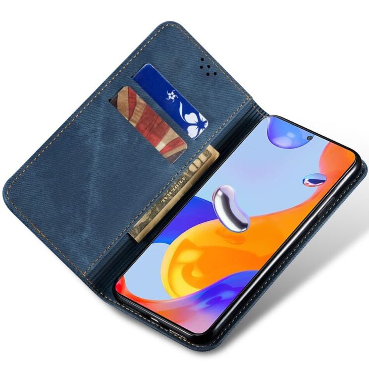 Чехол-книжка UniCase Jeans Wallet для Xiaomi Redmi Note 14 Pro Plus - Blue: фото 5 из 6