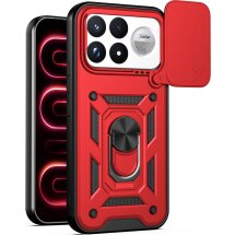 Чохол із захистом камери Deexe Armor Shield для Xiaomi Poco F9 Ultra - Red: фото 1 з 9