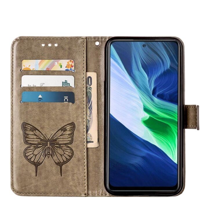 Чехол-книжка с рисунком UniCase Butterfly Pattern для Infinix Note 10 Pro (X695C) - Grey: фото 6 из 10