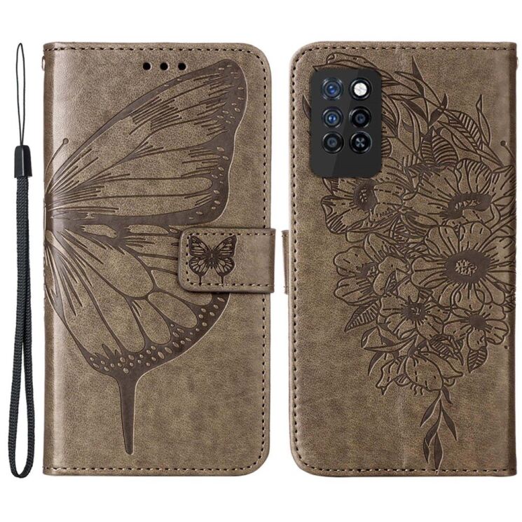 Чехол-книжка с рисунком UniCase Butterfly Pattern для Infinix Note 10 Pro (X695C) - Grey: фото 1 из 10