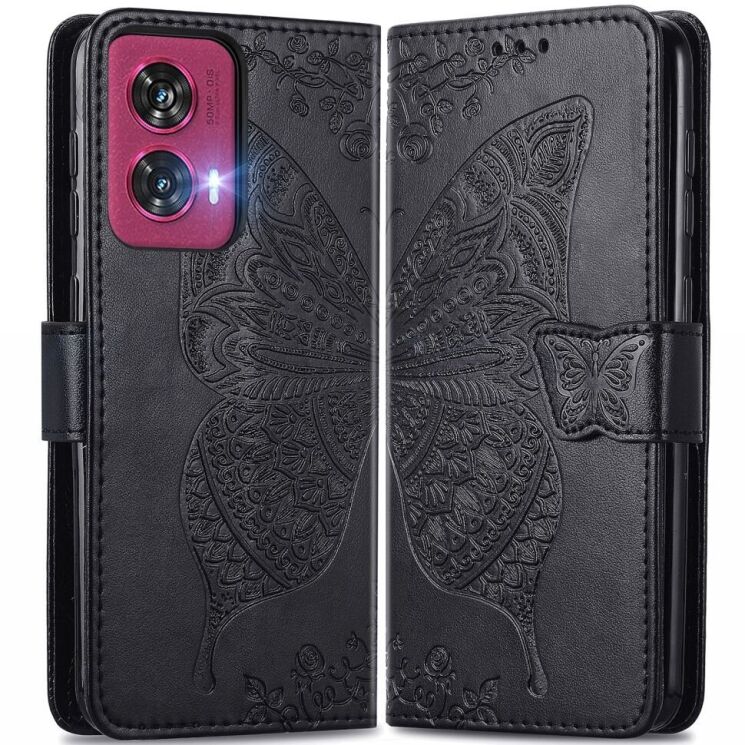 Чехол UniCase Butterfly Pattern для Motorola Edge 50 Fusion - Black: фото 1 из 8