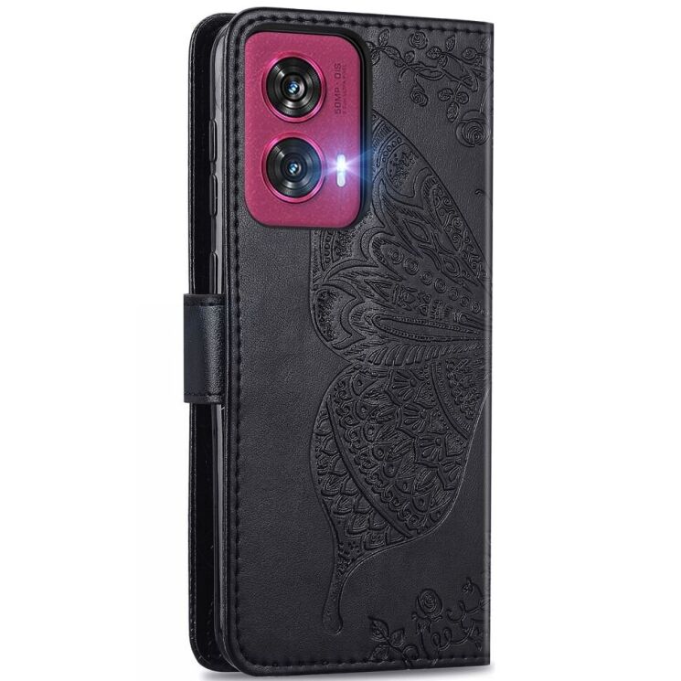 Чехол UniCase Butterfly Pattern для Motorola Edge 50 Fusion - Black: фото 5 из 8