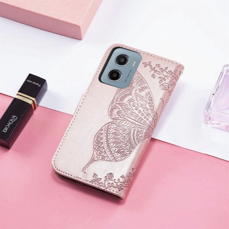 Чехол UniCase Butterfly Pattern для Motorola Moto G05 - Rose Gold: фото 6 из 14