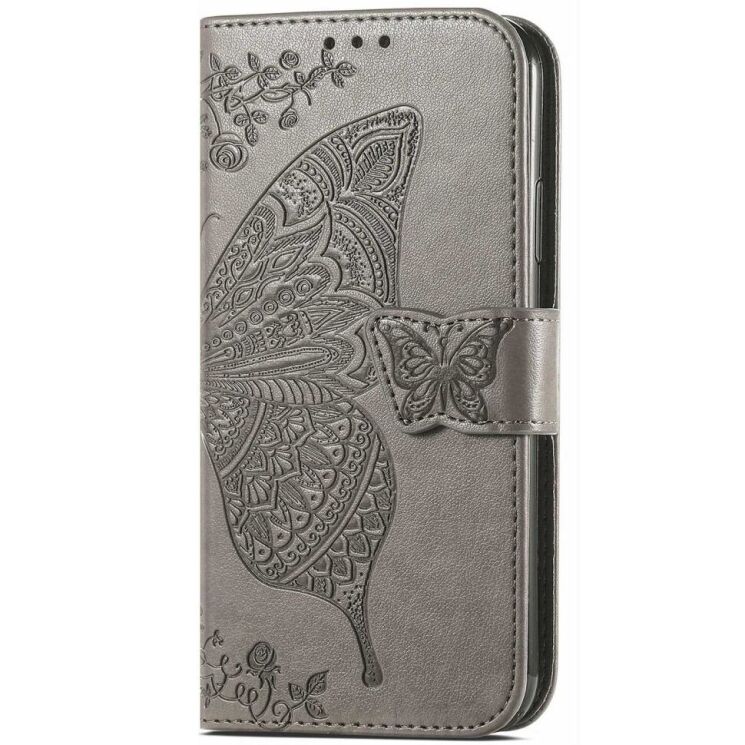 Чехол-книжка с рисунком UniCase Butterfly Pattern для Motorola Moto G52 / G82 - Grey: фото 4 из 8