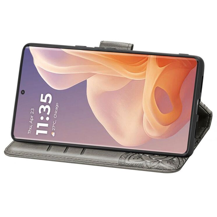 Чехол UniCase Butterfly Pattern для Motorola Moto G85 - Grey: фото 3 из 6