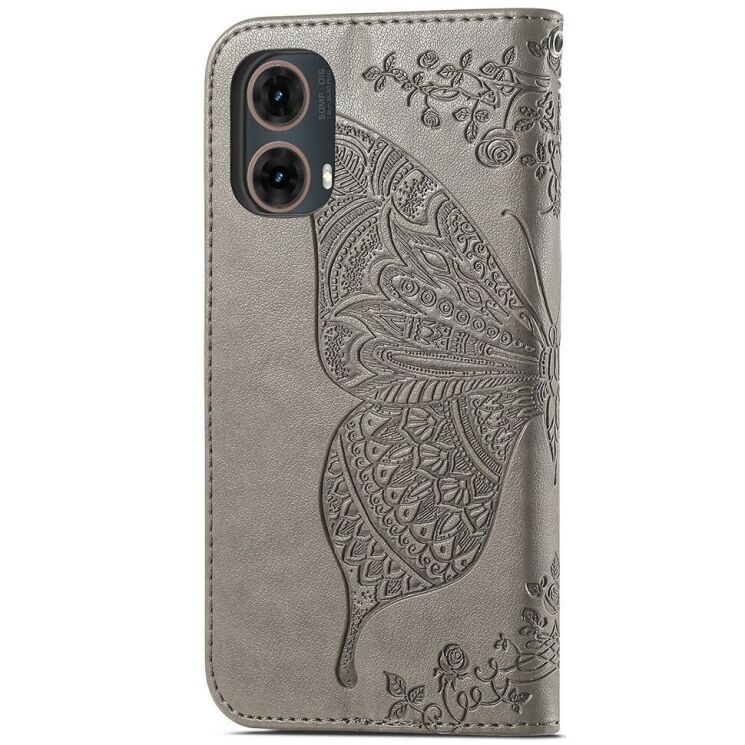 Чехол UniCase Butterfly Pattern для Motorola Moto G85 - Grey: фото 5 из 6