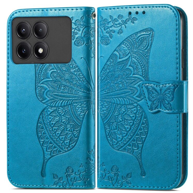 Чехол UniCase Butterfly Pattern для Xiaomi Poco X6 Pro - Blue: фото 1 из 5