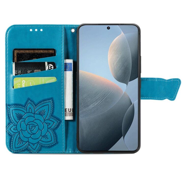 Чехол UniCase Butterfly Pattern для Xiaomi Poco X6 Pro - Blue: фото 2 из 5