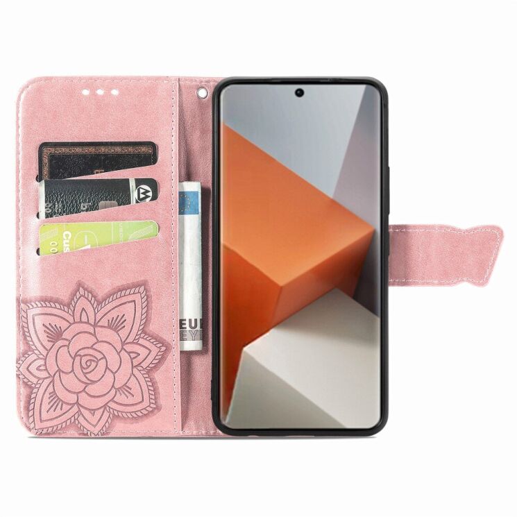 Чехол UniCase Butterfly Pattern для Xiaomi Redmi Note 13 Pro+ - Rose Gold: фото 2 из 6
