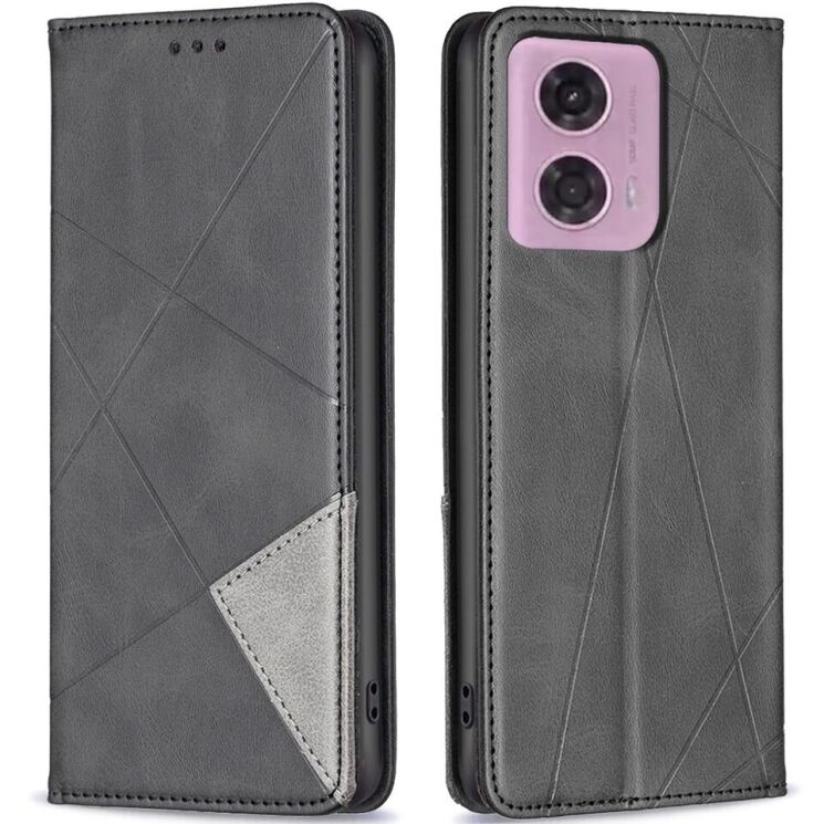 Чехол UniCase Geometric Pattern для Motorola Moto G24 / G04 / G04s / E14 - Black: фото 1 из 8