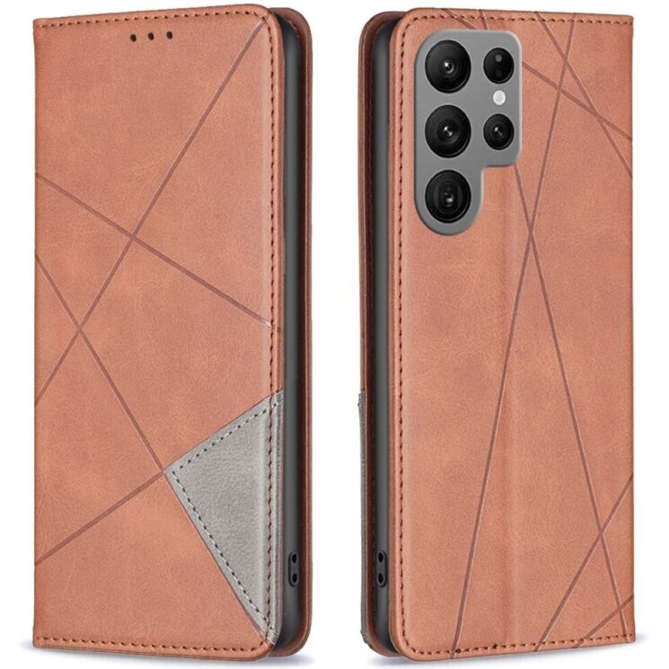Чехол UniCase Geometric Pattern для Samsung Galaxy S25 Ultra (S938) - Brown: фото 1 из 6