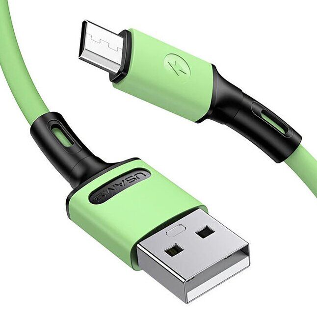 Дата-кабель USAMS US-SJ435 U52 USB to MicroUSB (2.1A, 1m) - Green: фото 4 из 17