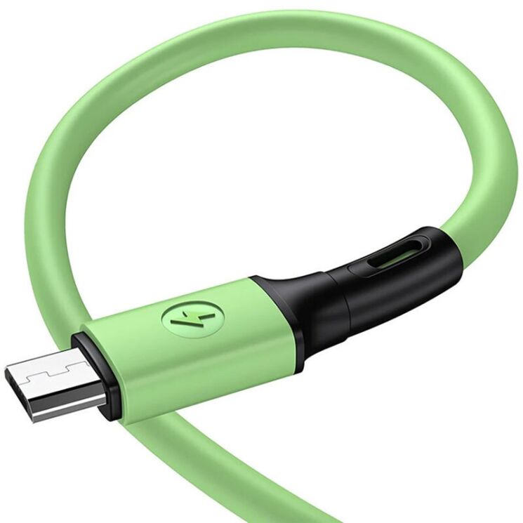 Дата-кабель USAMS US-SJ435 U52 USB to MicroUSB (2.1A, 1m) - Green: фото 2 из 17
