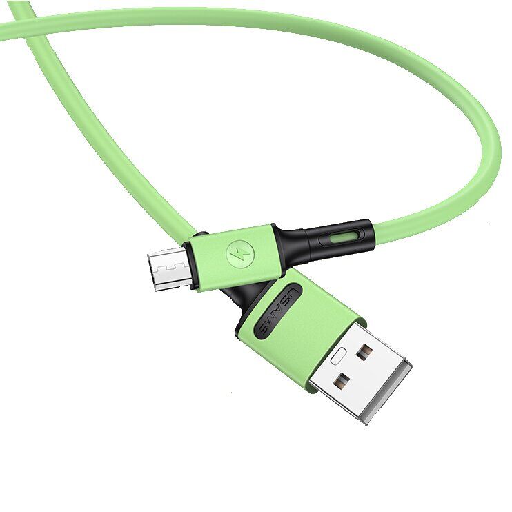 Дата-кабель USAMS US-SJ435 U52 USB to MicroUSB (2.1A, 1m) - Green: фото 1 из 17