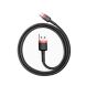 Кабель Baseus Cafule USB to Type-C (3A, 0.5m) CATKLF-A91 - Black / Red (895937BR). Фото 2 з 19