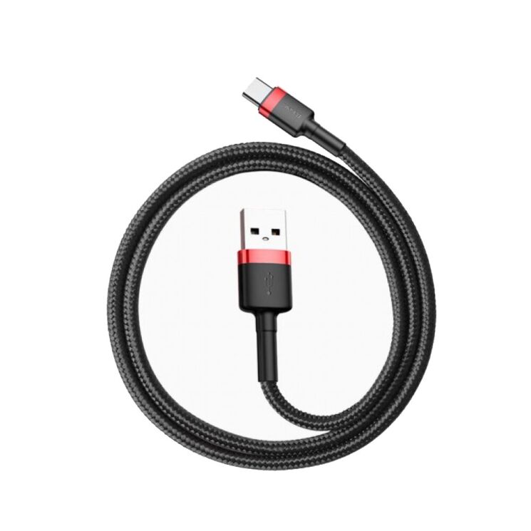 Кабель Baseus Cafule USB to Type-C (3A, 0.5m) CATKLF-A91 - Black / Red: фото 2 з 19